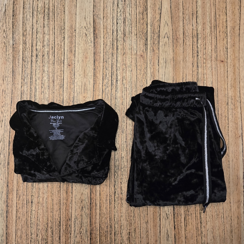 Jaclyn New York 2-Piece Pajama‎ Set Long Sleeve Shirt And Pants, Black, Small - Picture 13 of 13
